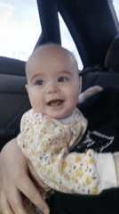 Baby held by adult captured in car video, Gorodishche