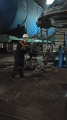 Train repair operations documented at Perm industrial facility