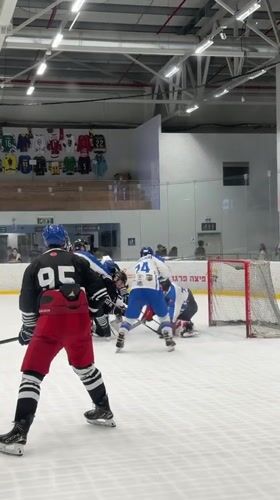 Ice hockey game in full swing at Tnuvot Arena