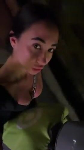 Woman recorded posing for camera in Dalung, Indonesia