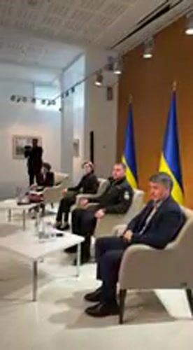Formal meeting held in Uzhhorod with Ukrainian flags present