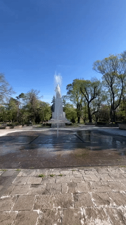 Morning park scenes documented in Karnobat, Bulgaria
