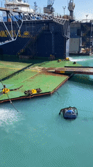 Robotic device, floating dock observed at Walvis Bay harbor