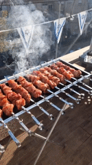 Festive barbecue celebration with Israeli decorations documented in Ramat Gan