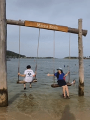 Morning beach activities captured at Marina Beach Nha Trang
