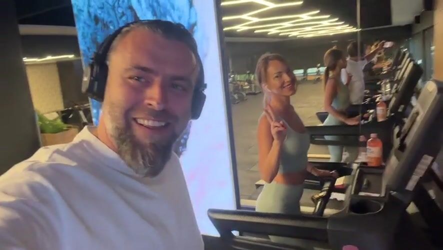 Gym selfie on a treadmill in Varna, Bulgaria