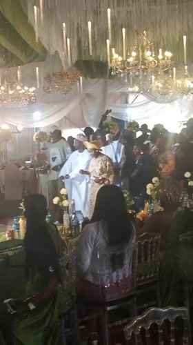 Wedding celebration held in Barakin Lerawi, Nigeria with traditional elements