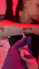 Late-night tattoo session captured in Villa Crespo, Buenos Aires