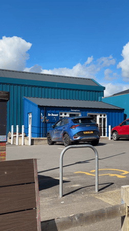Motorcyclists visit boat rental facility in Benson