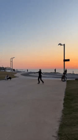 Tel Aviv waterfront buzzes with sunset recreation activities