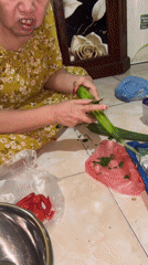Street food prep and beaded crafts side by side in Jambi