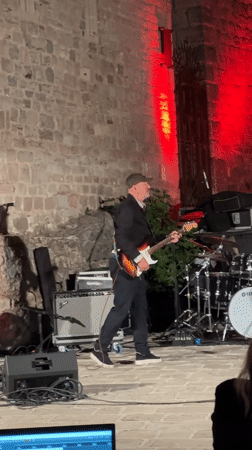 Band performs outdoor night concert in Budva, Montenegro