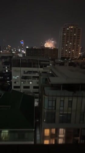 Fireworks Display Lights Up Bangkok Night Sky