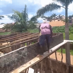 Building construction underway in Gura Top, Nigeria
