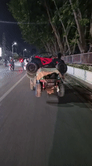 Nighttime street scenes captured in Lhokseumawe, Indonesia