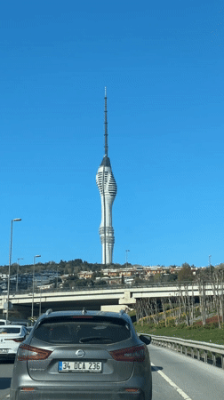 Çamlıca Tower spotted from highways and streets in Üsküdar