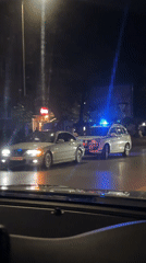 Police traffic stop witnessed on Blagoevgrad street at night