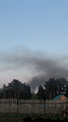 Dark smoke plume observed near Rusalevka village, Russia