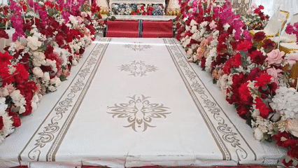 Traditional wedding ceremony underway in Gampong Blang, Indonesia