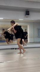 Dance students practice acrobatic routine in Votkinsk studio