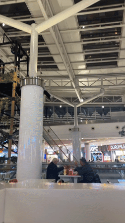 Mall visitors enjoy zip line activities in Esenyurt Turkey