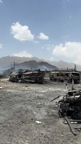 Destruction scene with burned vehicles documented in Quetta