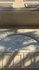 Architectural relief carving documented in Barcelona building detail