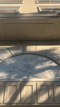 Architectural relief carving documented in Barcelona building detail