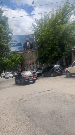Daily life scenes documented in Armenian town market
