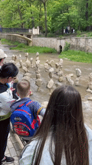 Tourists visit rock sculpture display in Kislovodsk river park