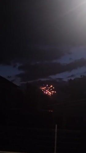 Fireworks Display Lights Up Rainy Evening in Kostenets, Bulgaria