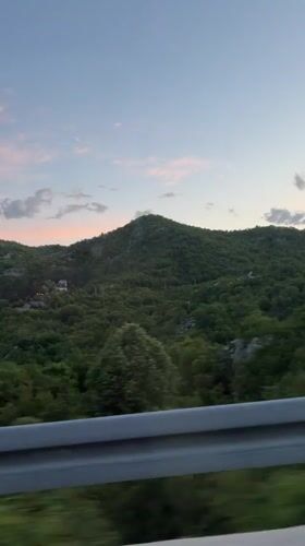 Dusk landscape captured on video in Montenegro countryside