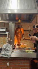 Early morning taco al pastor preparation in Puebla restaurant