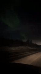 Dashcam captures nighttime winter driving conditions in Apatity, Russia