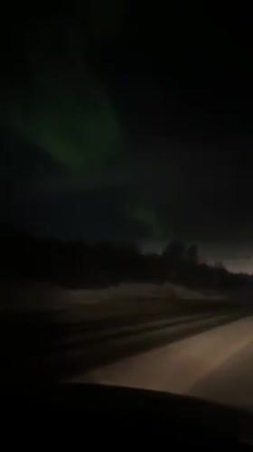 Dashcam captures nighttime winter driving conditions in Apatity, Russia