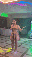 Birthday party night in Zlatograd, complete with cake and disco lights