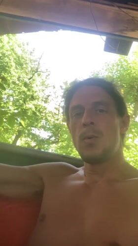 Man filmed indoors with green backdrop in Resen, Bulgaria