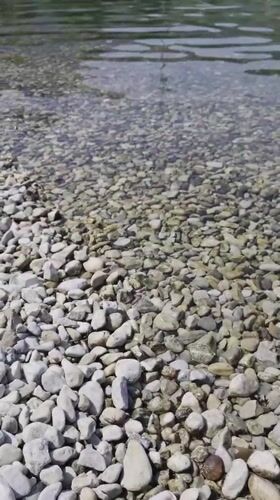 Sunny summer morning at a clear alpine lake in Landl