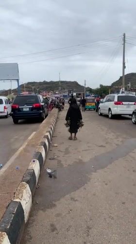 Roadside clothing market draws customers in Gura Top, Nigeria