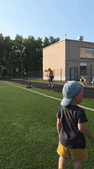 Sunny afternoon at a Chaikovsky sports park with family in tow