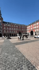 Daily life documented around Madrid's Plaza Mayor and metro