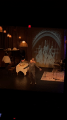 Theatrical performance captured on stage in Zelenograd, Russia