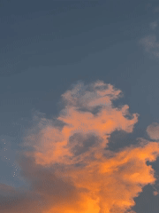 Sunset on the Sri Lankan coast, clouds and watermelon