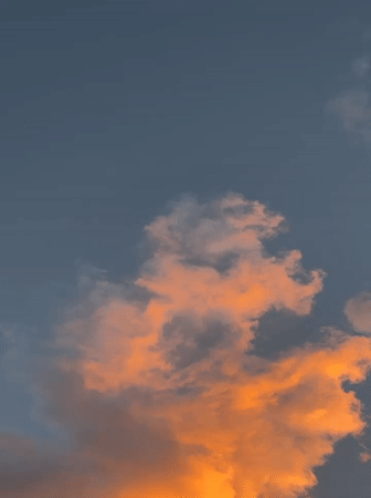Sunset on the Sri Lankan coast, clouds and watermelon