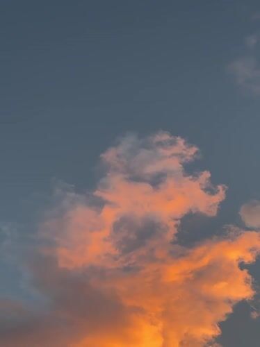 Sunset on the Sri Lankan coast, clouds and watermelon