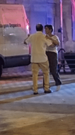 Live music and street dancing at Sant Joan Les Fonts festival night