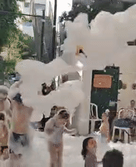 Outdoor foam party and dunk tank event in Tel Aviv