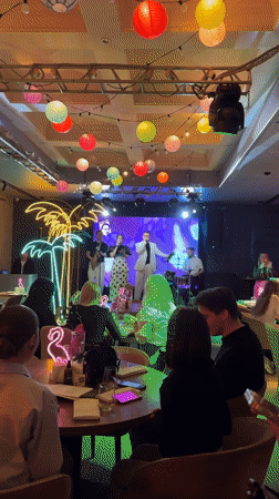 Live band performs for diners at Izhevsk restaurant