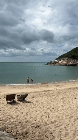 Overcast morning captured at tranquil Thai beach resort