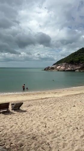 Overcast morning captured at tranquil Thai beach resort